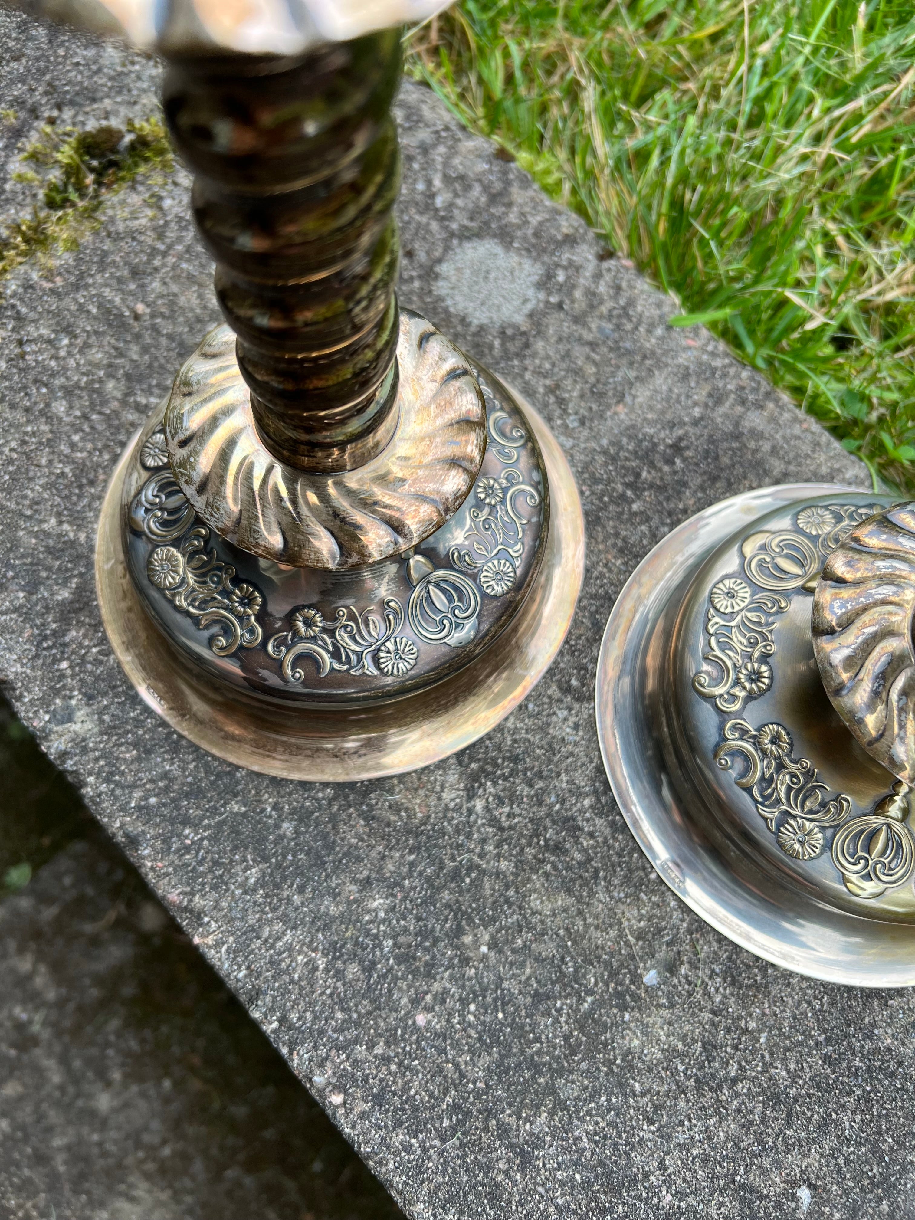 Ljusstakar, 2 stycken, Nysilver Barockstil