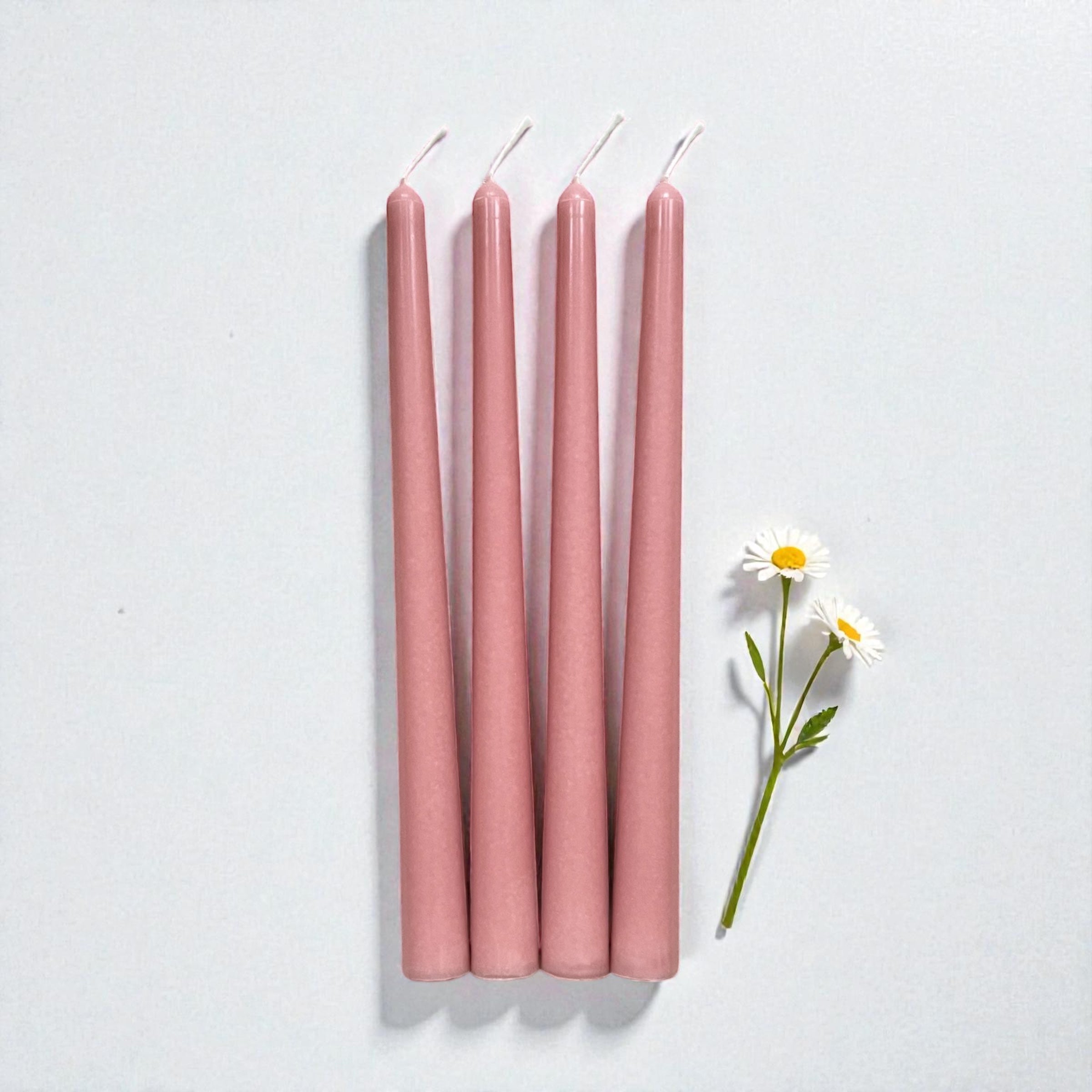 Antikljus Handgjort 4-pack, 100% Stearin, Rosa