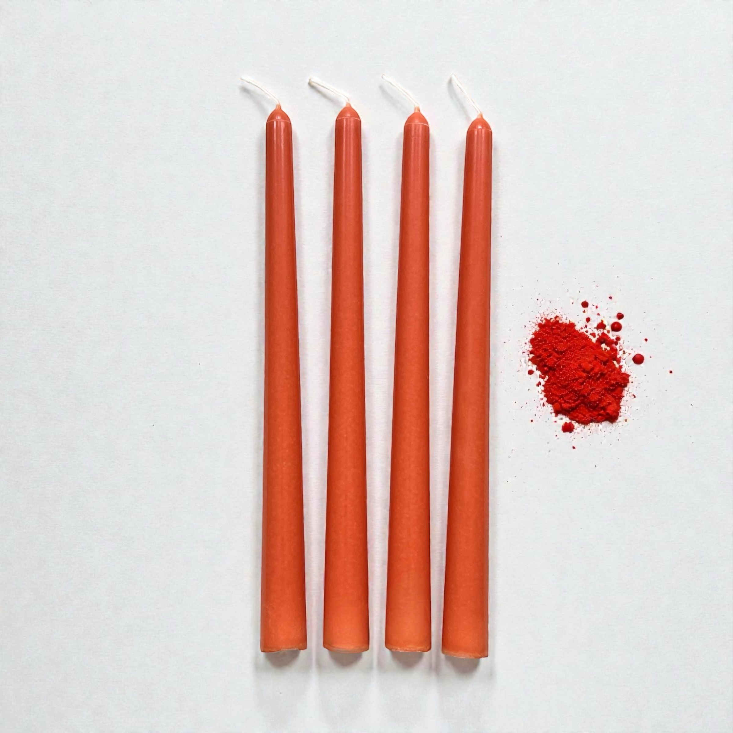 Antikljus Handgjort 4-pack, 100% Stearin, Orange Mörk