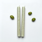 Olivstearin Handgjort ljus 2-pack, Olivgrön