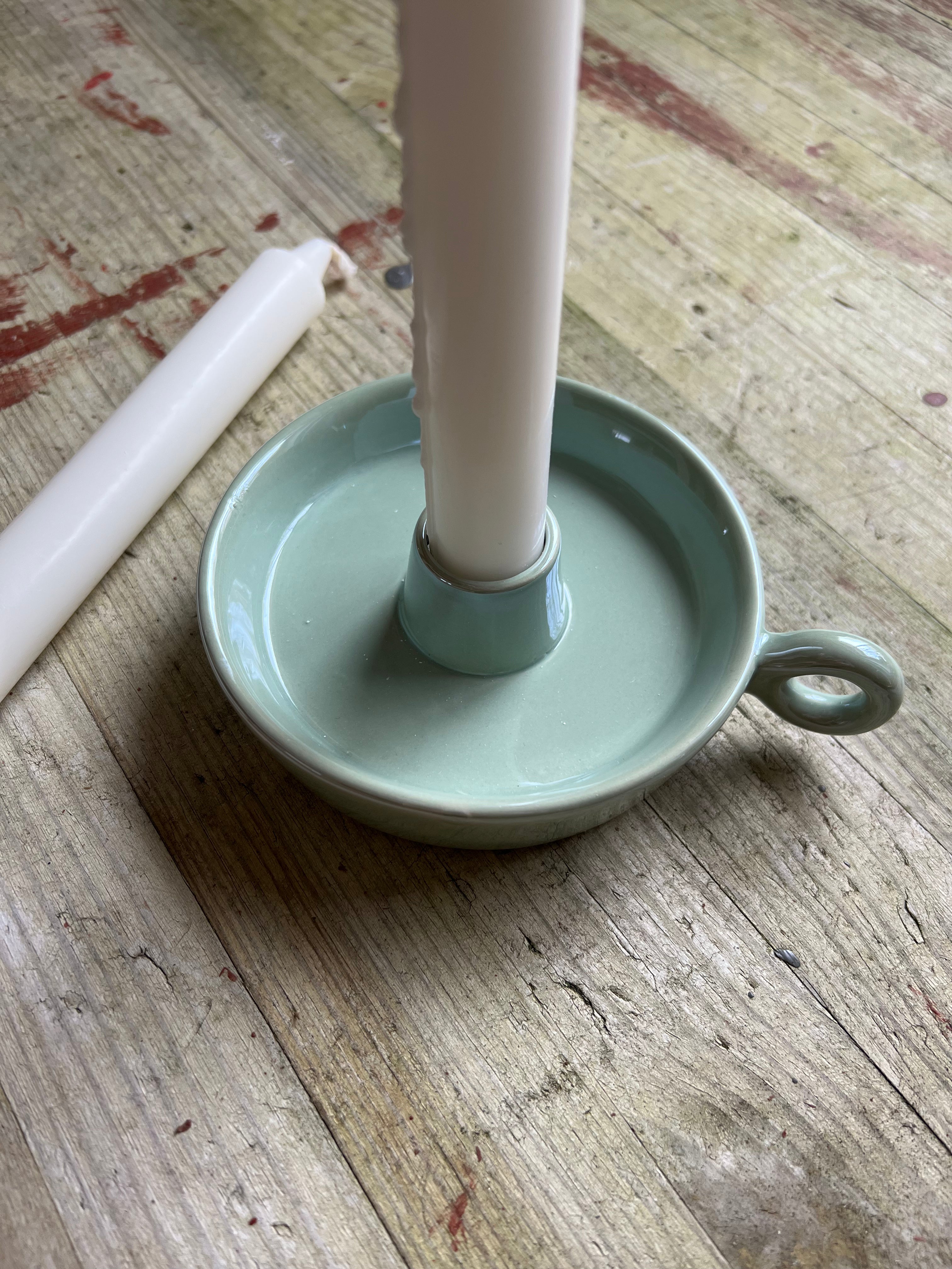 Ljusstake Keramik, Grön