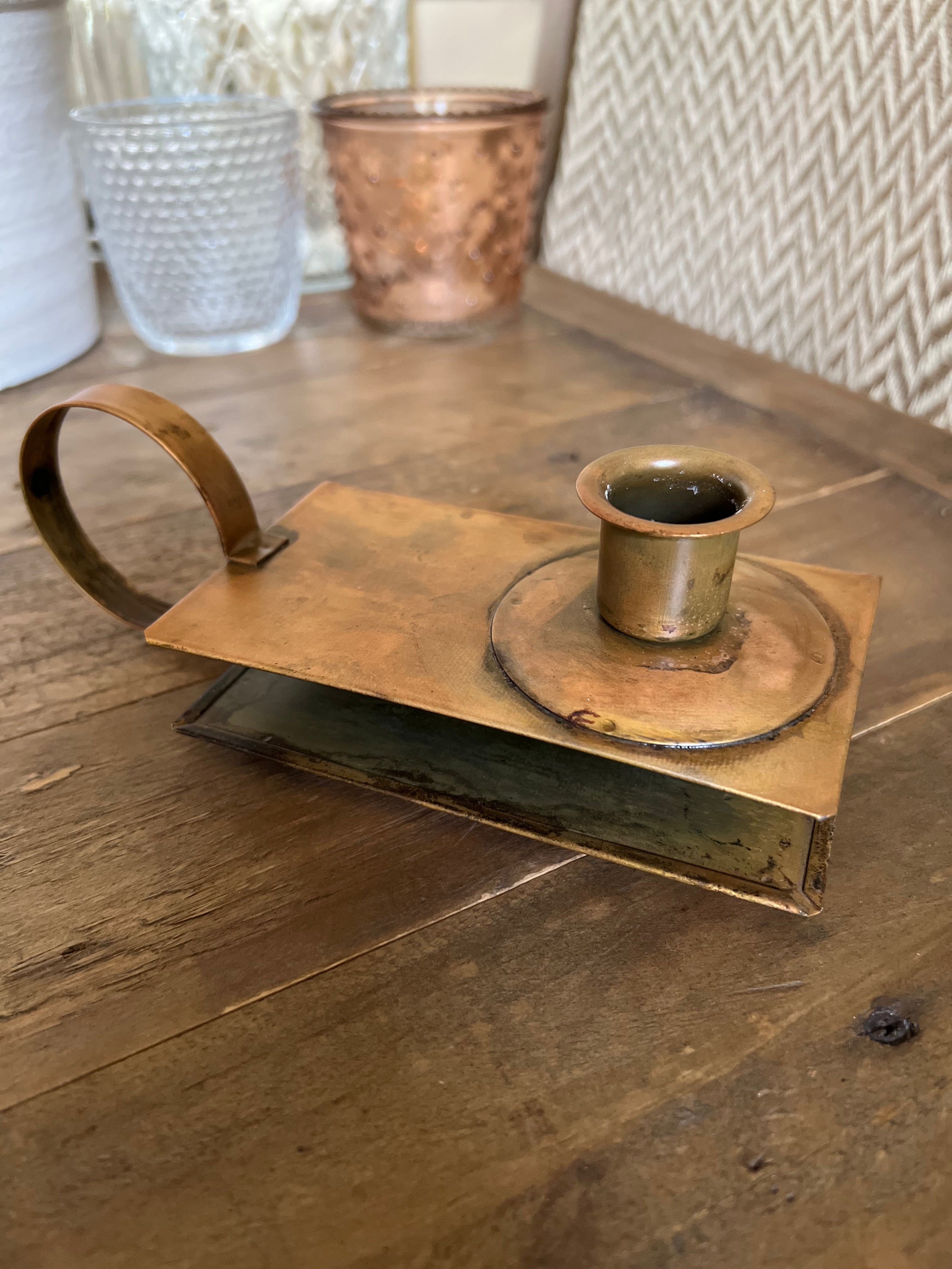 Tändsticksaskhållare/Ljusstake, Mässing