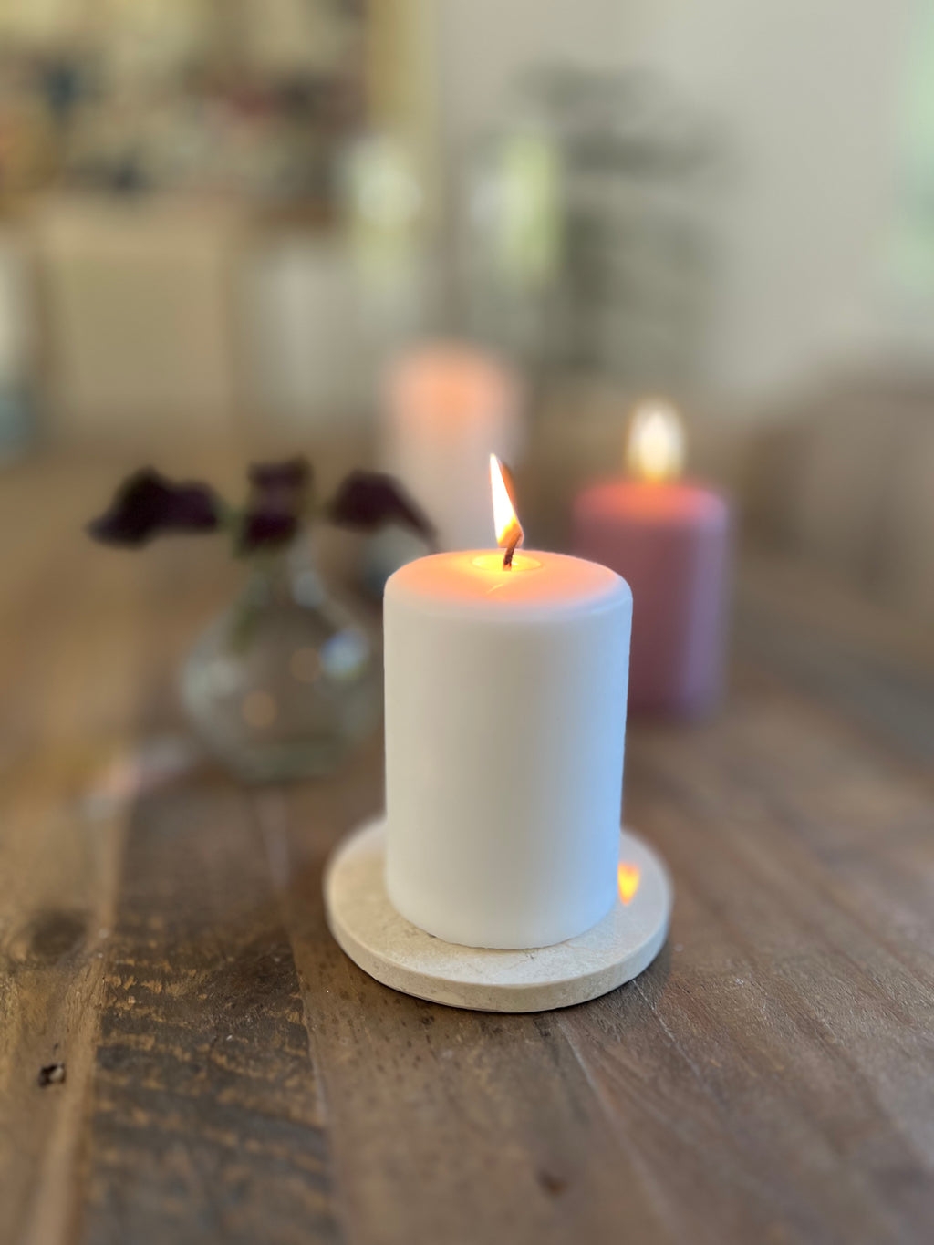 Blockljus Liljeholmen 10 cm, Vit