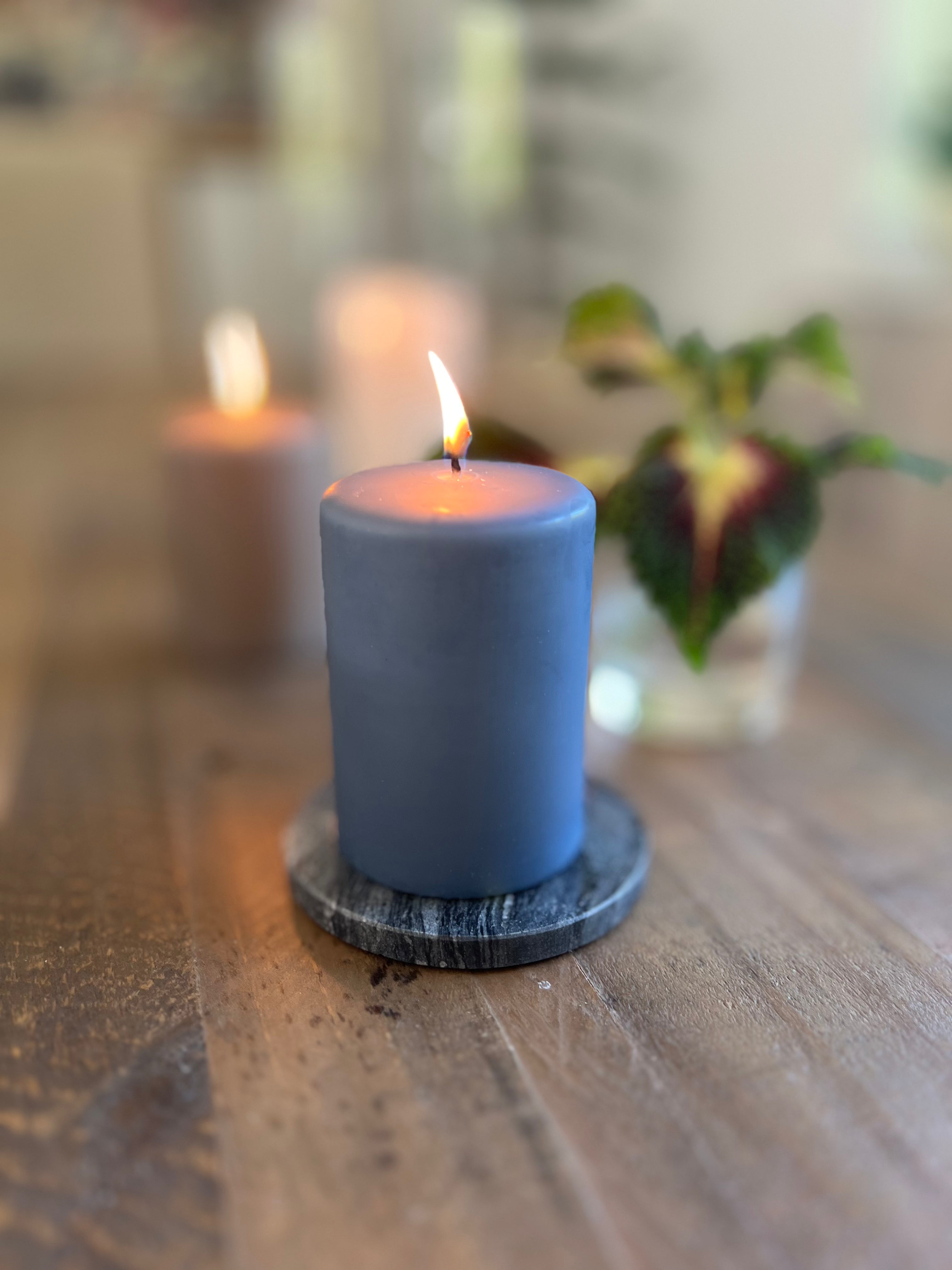 Blockljus Liljeholmen 10 cm, Duvblå