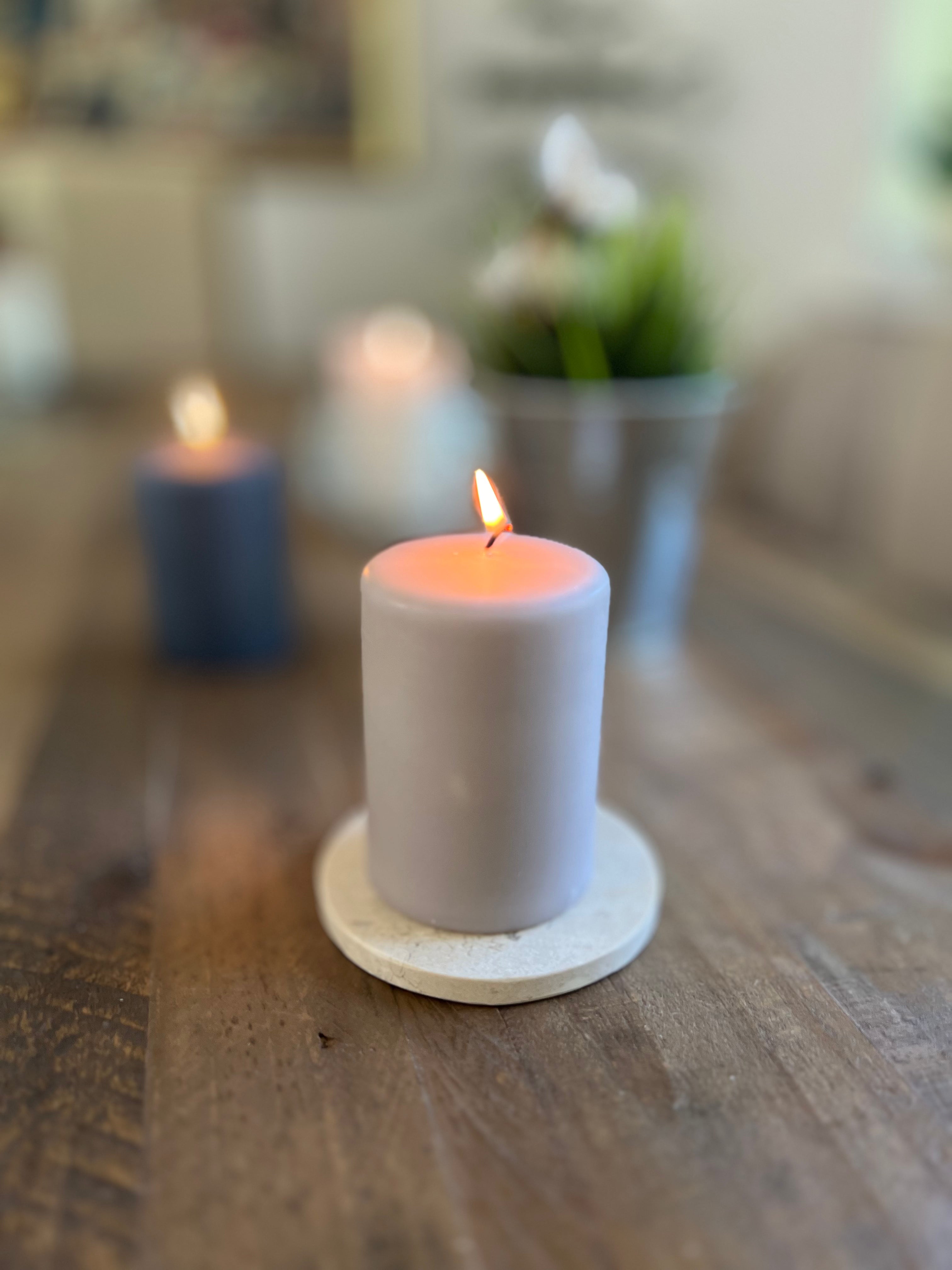 Blockljus Liljeholmen 10 cm, Dimgrå