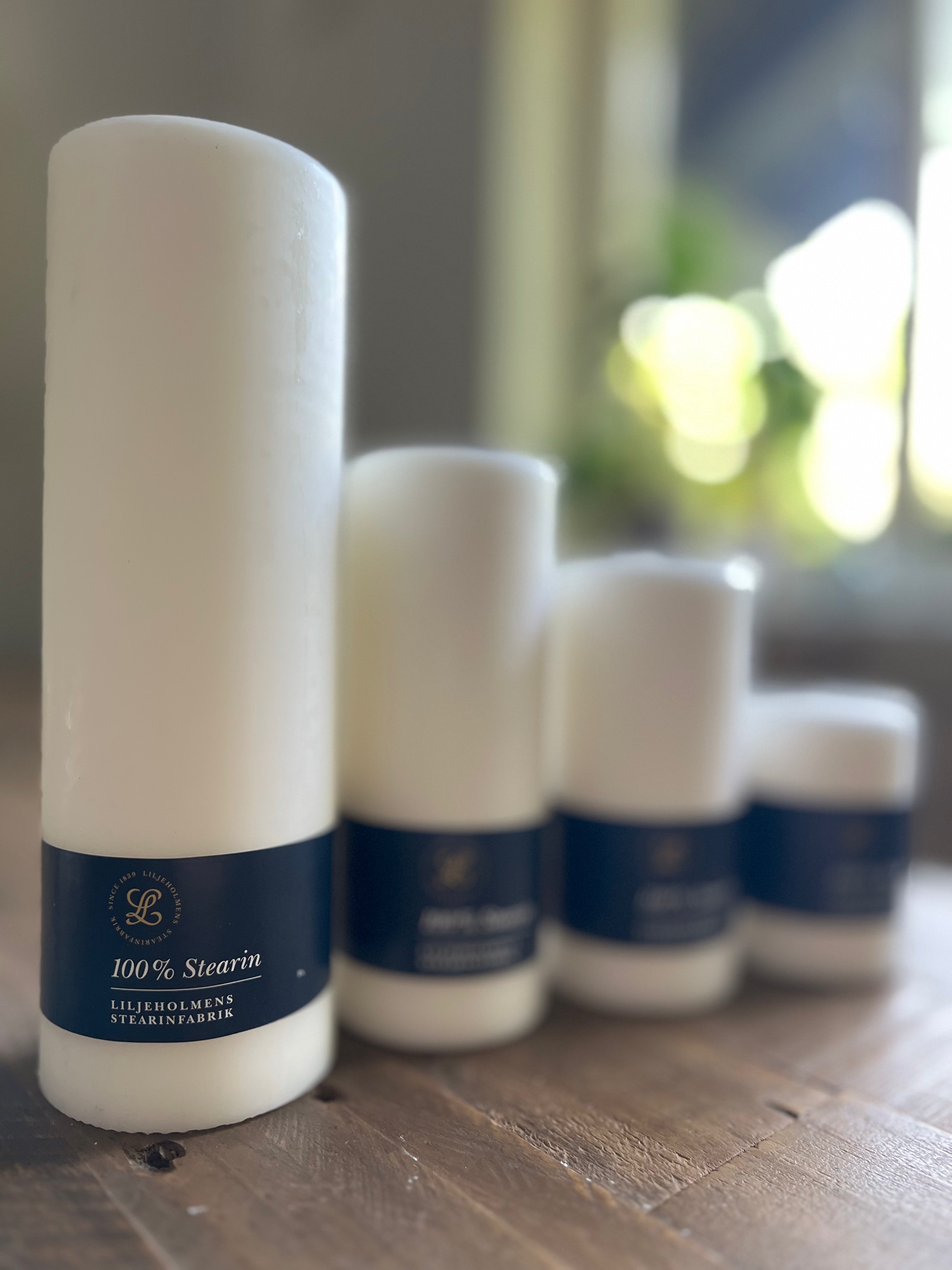 Blockljus Liljeholmen 18 cm, Vit