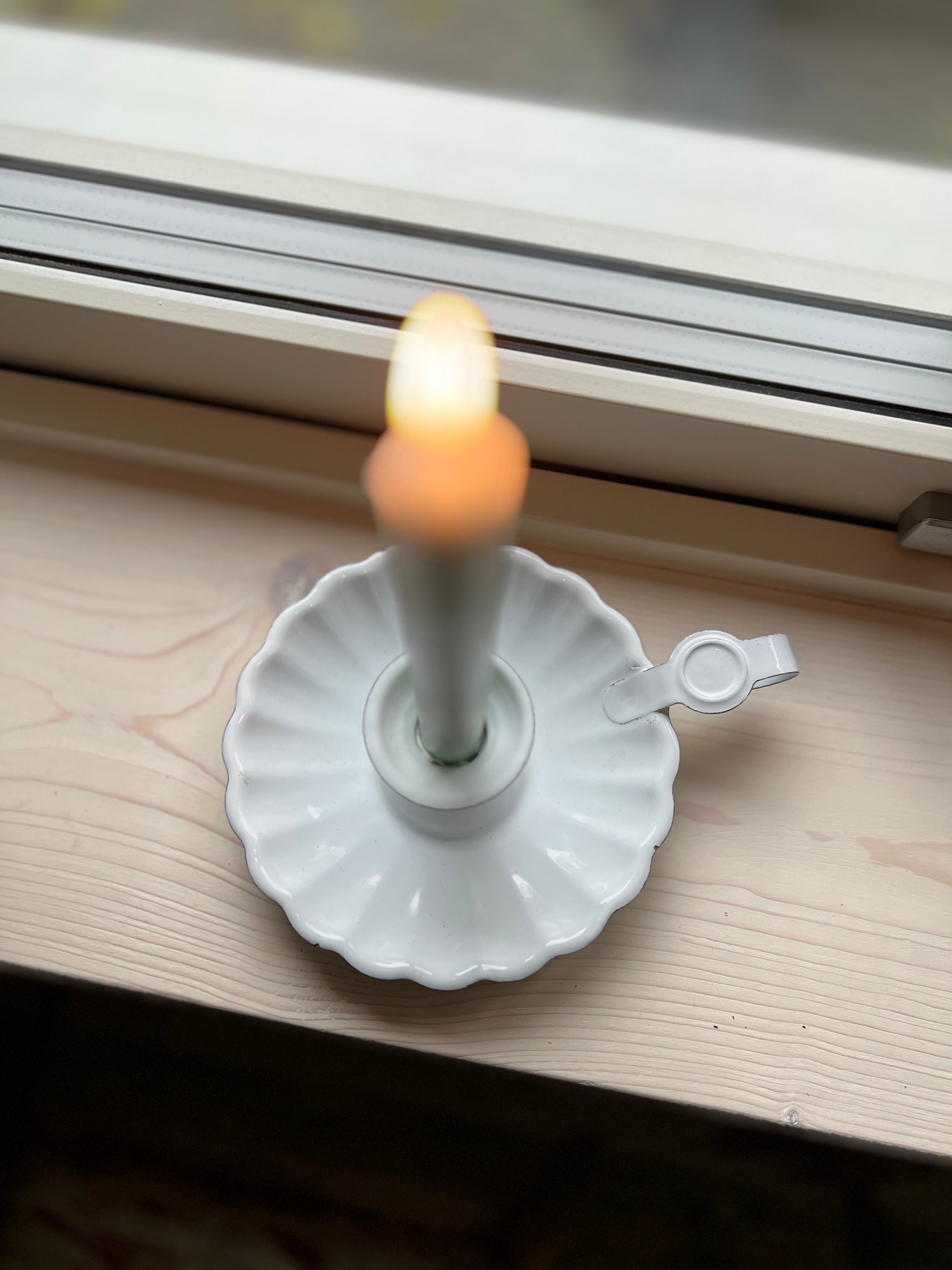 Ljusstake Emalj, Vit