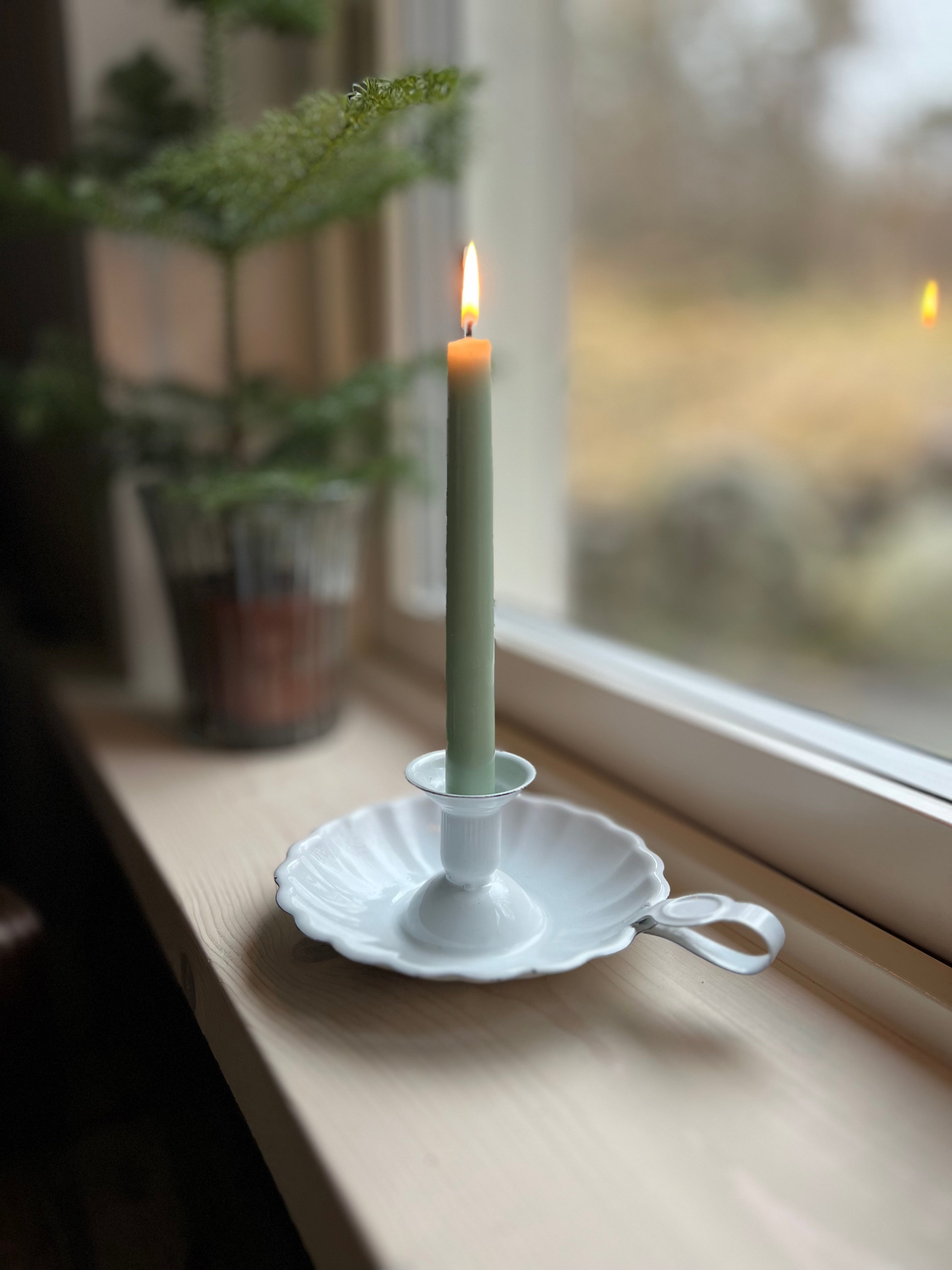 Ljusstake Emalj, Vit