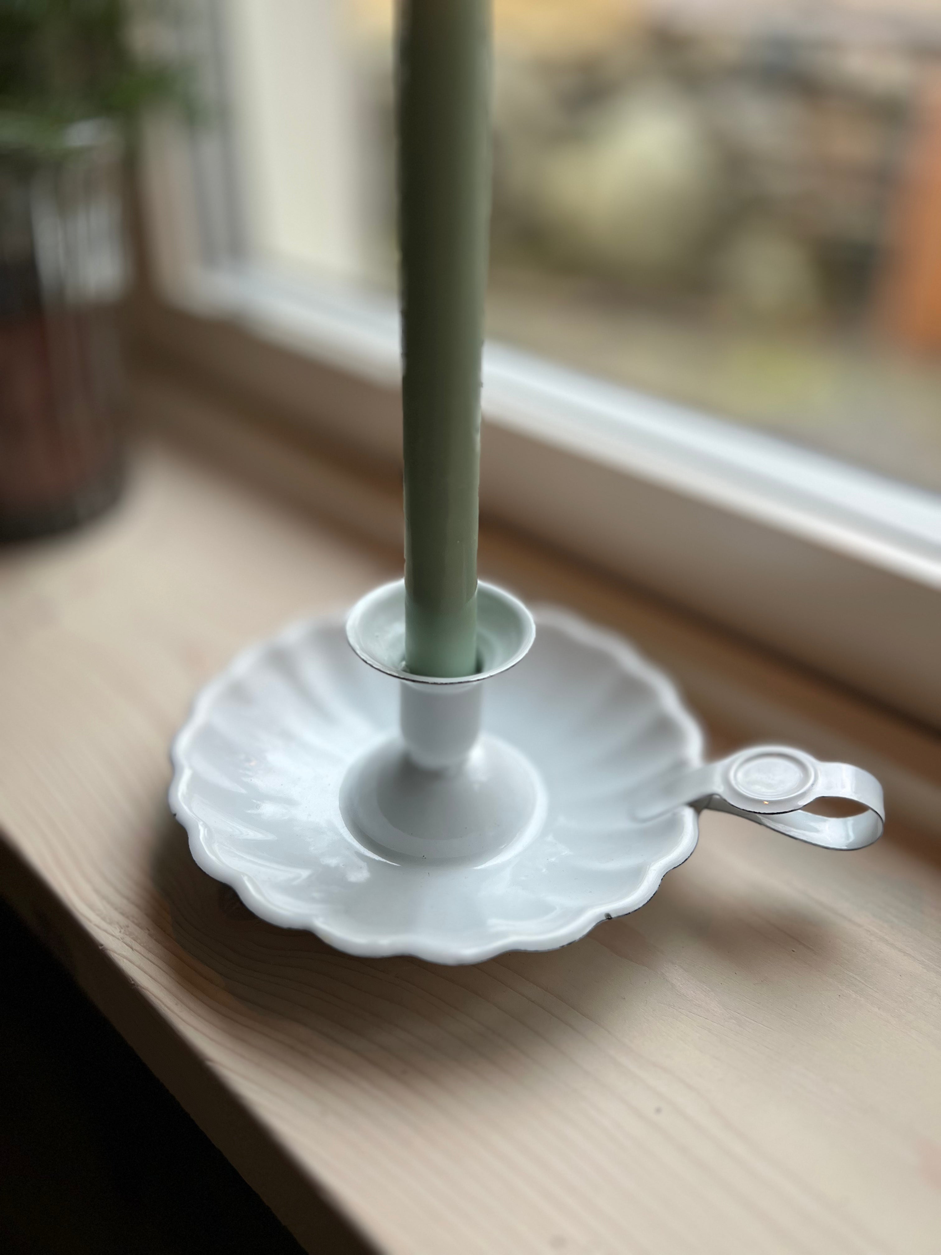 Ljusstake Emalj, Vit