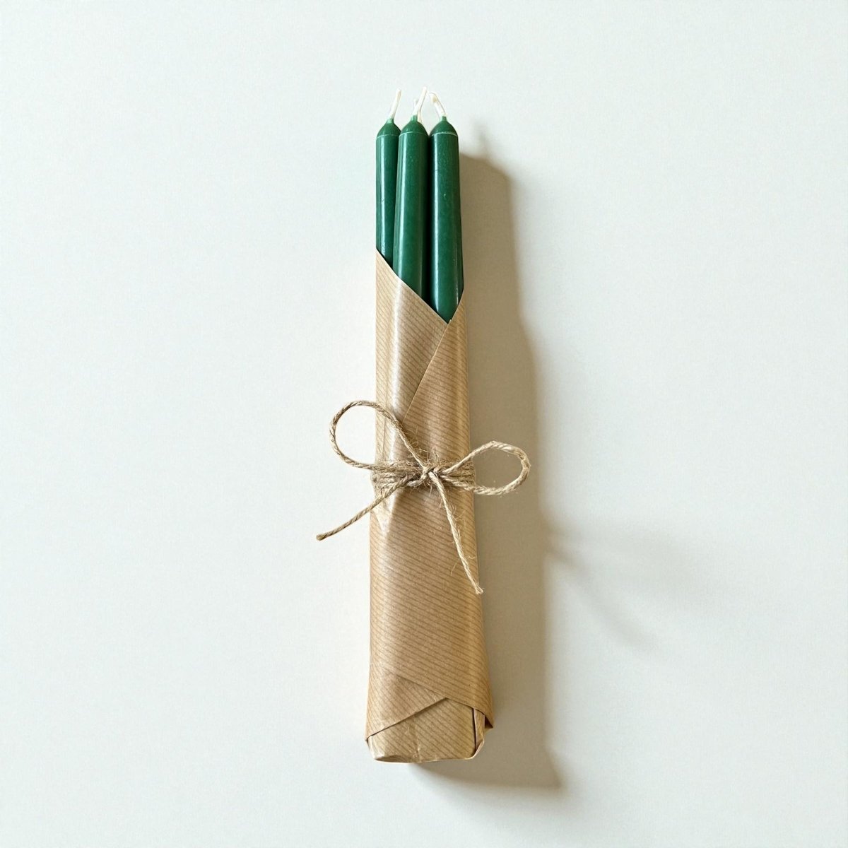 Handgjorda Antikljus 4 - pack, Grön - Lindas Ljus