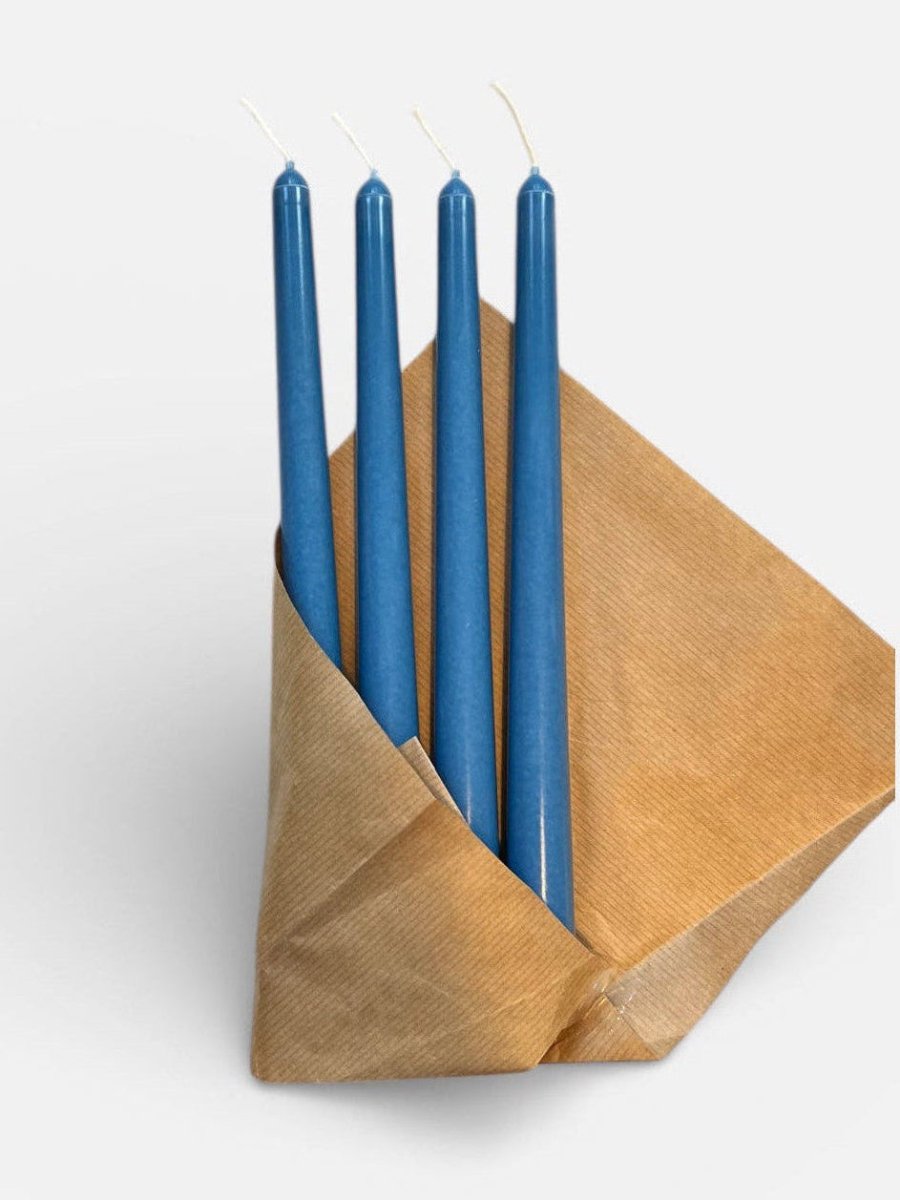 Handgjorda Antikljus 4 - pack, Havsblå - Lindas Ljus