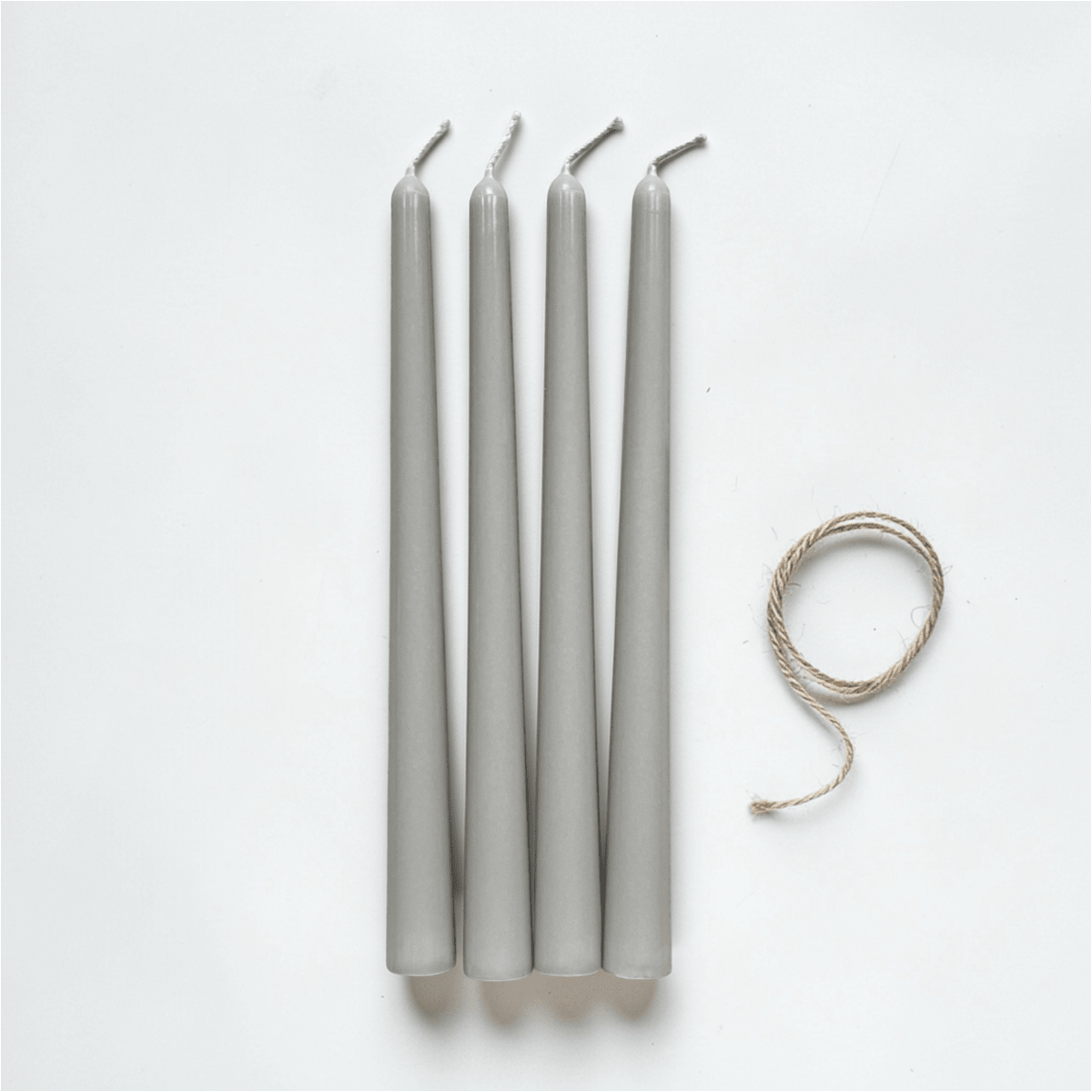 Handgjorda Antikljus 4 - pack, Ljusgrå - Lindas Ljus