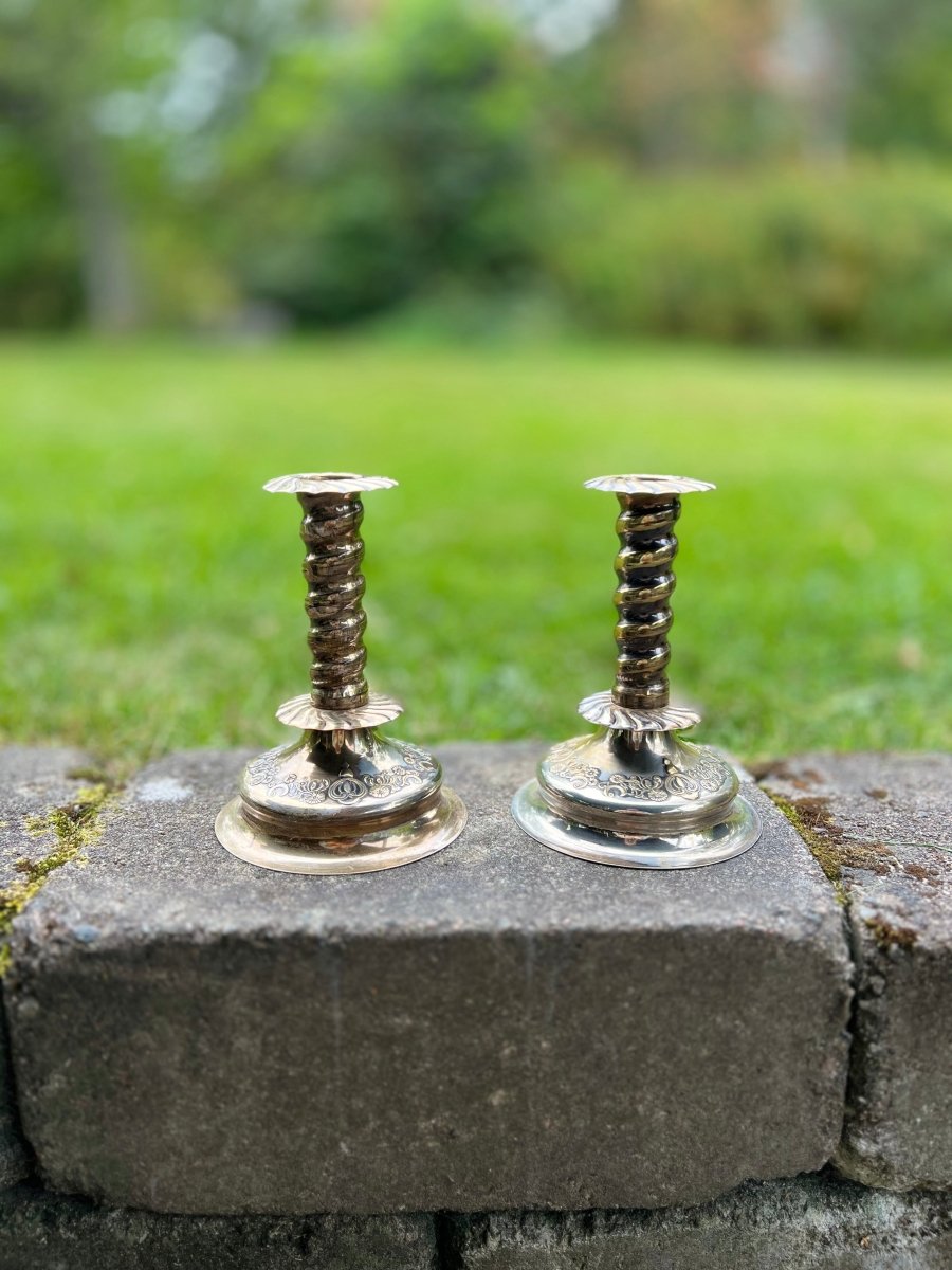 Ljusstakar, 2 stycken, Nysilver Barockstil - Lindas Ljus