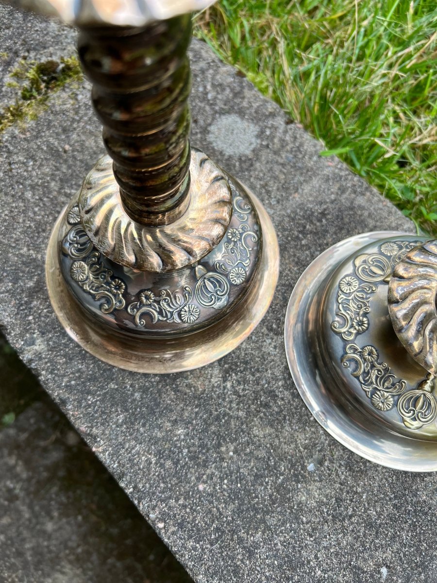 Ljusstakar, 2 stycken, Nysilver Barockstil - Lindas Ljus