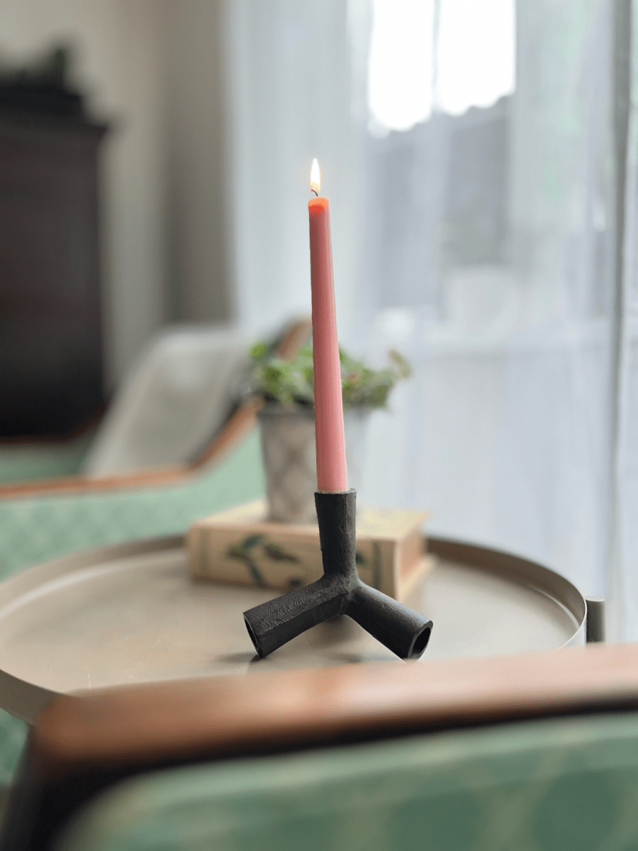 Ljusstake, Svart - Lindas Ljus